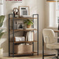 Honey Brown Black Bookcase Featuring Industrial Frame