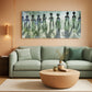 Sage Green Abstract Textured Canvas Wall Art 29x58Inch