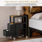 Queen Size Bed Frame With Bookcase Headboard RGBLED