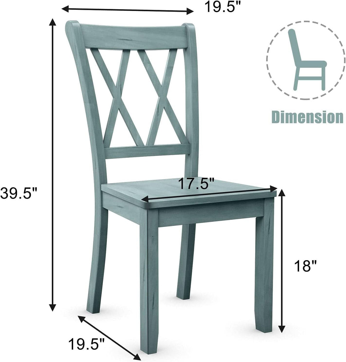 2 Rubberwood Dining Chairs With Ergonomic Backrest