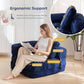 Navy Folding Sofa Bed With Armrests For Living Room