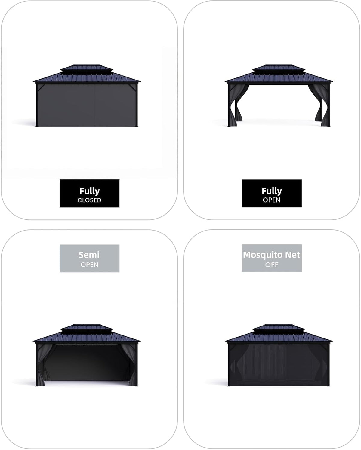 Twelve By Twenty Hardtop Gazebo Weatherproof Roofing