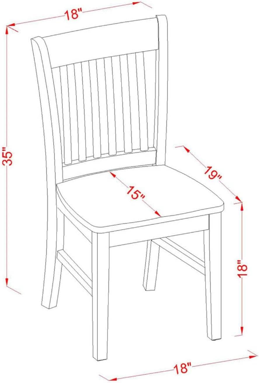 Norfol ElevenInch Matte Black Premium Solid Wood Dining Chairs