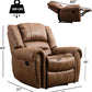 Leather Recliner Chairs Set 2 Nut Brown Manual Recliners