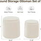 White Velvet Upholstered Storage Ottoman Vanity Set