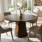 Round Walnut Solid Wood Dining Table 39 Inch Pedestal Base Design Modern
