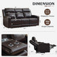 Brown Power Recliner Sofa Featuring Adjustable Headrest