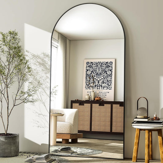 Arched Architectural Mirror 71Inch Aluminum Alloy Black