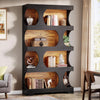 Blackened 71 Inch Tall Architectural Walnut Bookcase