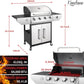 Four Burner Propane Grill With Barbecue Side Burner
