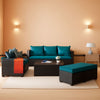Patio Furniture Set 7 Piece Peacock Blue Anti Slip Cushions-0
