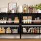 63 Inch Smoky Black Buffet Cabinet Adjustable Shelves