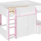 Luxurious White Fullsize Alderwood Loft Bed Playhouse