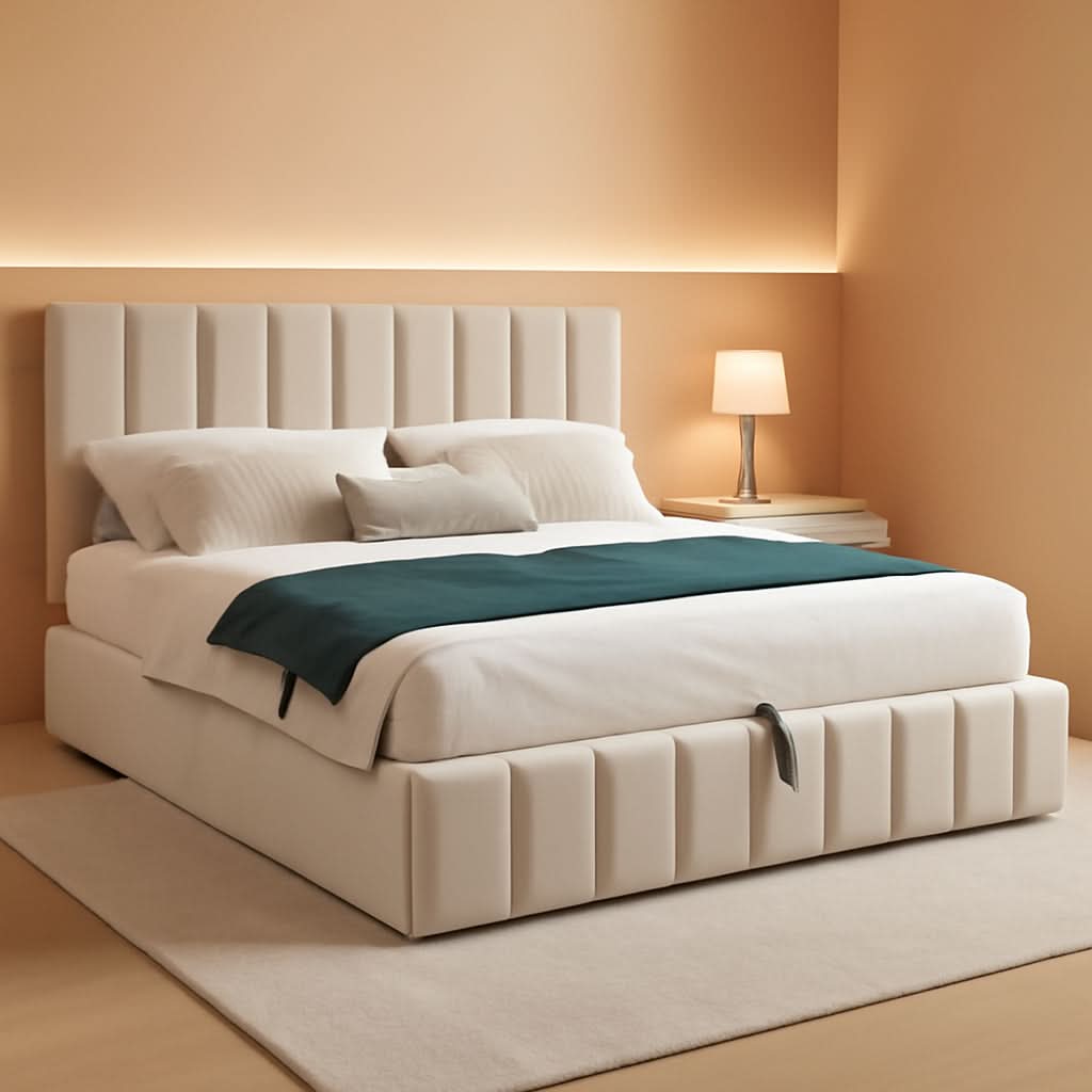 Gas Lift Storage Platform Bedframe Queen Upholstered