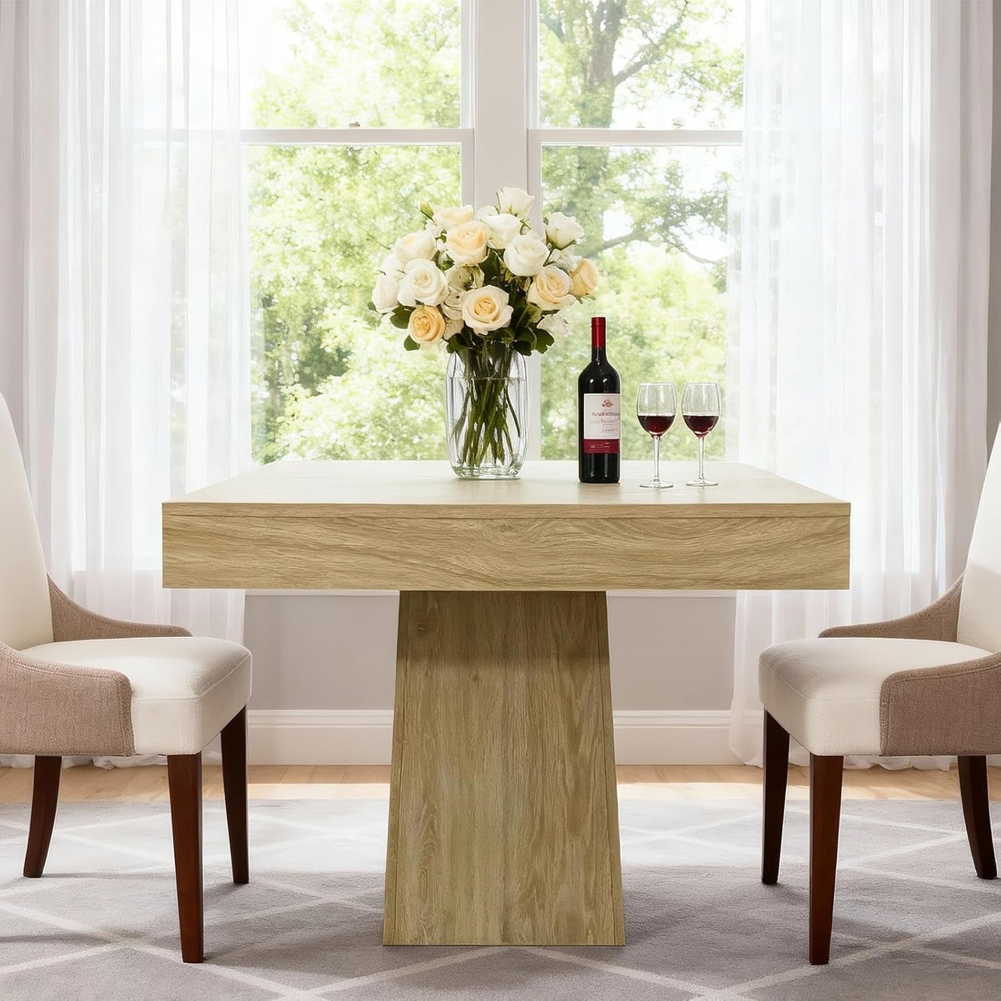 Square Dining Table For Four Thirty One Point Five Inch Pedestal