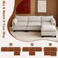 111Inch Modular Sectional Sofa Beige Upholstered Cushions-3