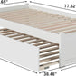 Twin Platform Bed White Footboard Trundle Included