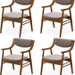 Wooden Velvet Upholstered Dining Chairs Rubberwood