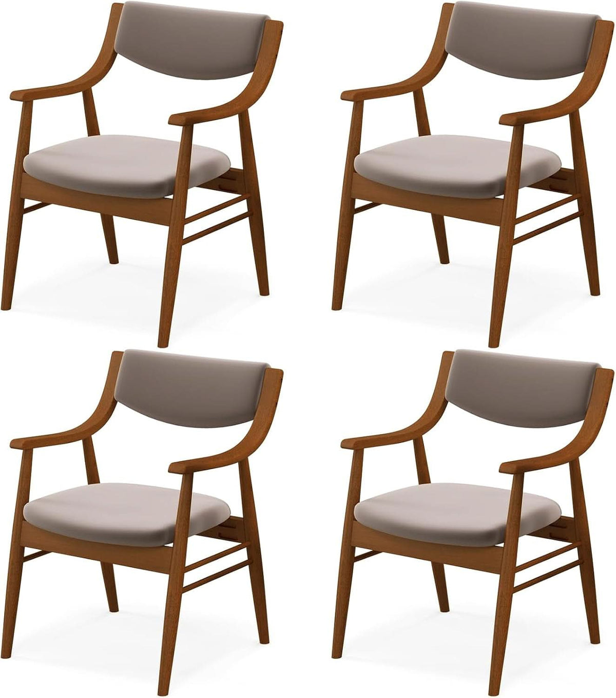 Wooden Velvet Upholstered Dining Chairs Rubberwood