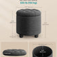 Dark Gray Round Ottoman 17InchesDiameter With Storage