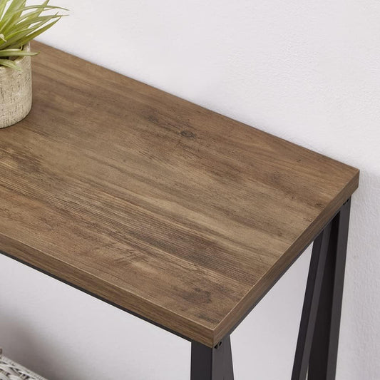 Industrial Oak Rustic Sofa Console Table Two Tiered