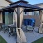 10x14 Weatherproof Hardtop Gazebo Bronze Aluminum Frame