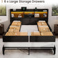 Vintage Black Queen Storage Bed Frame With USB Ports-2