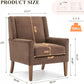 Oversized Mid Century Fabric Charcoal Accent Chair