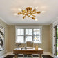 Gold Sputnik Chandelier Semi Flush Mount Ceiling Light