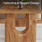 Dining Table 71 Inch Rustic Brown With Wood Pedestal