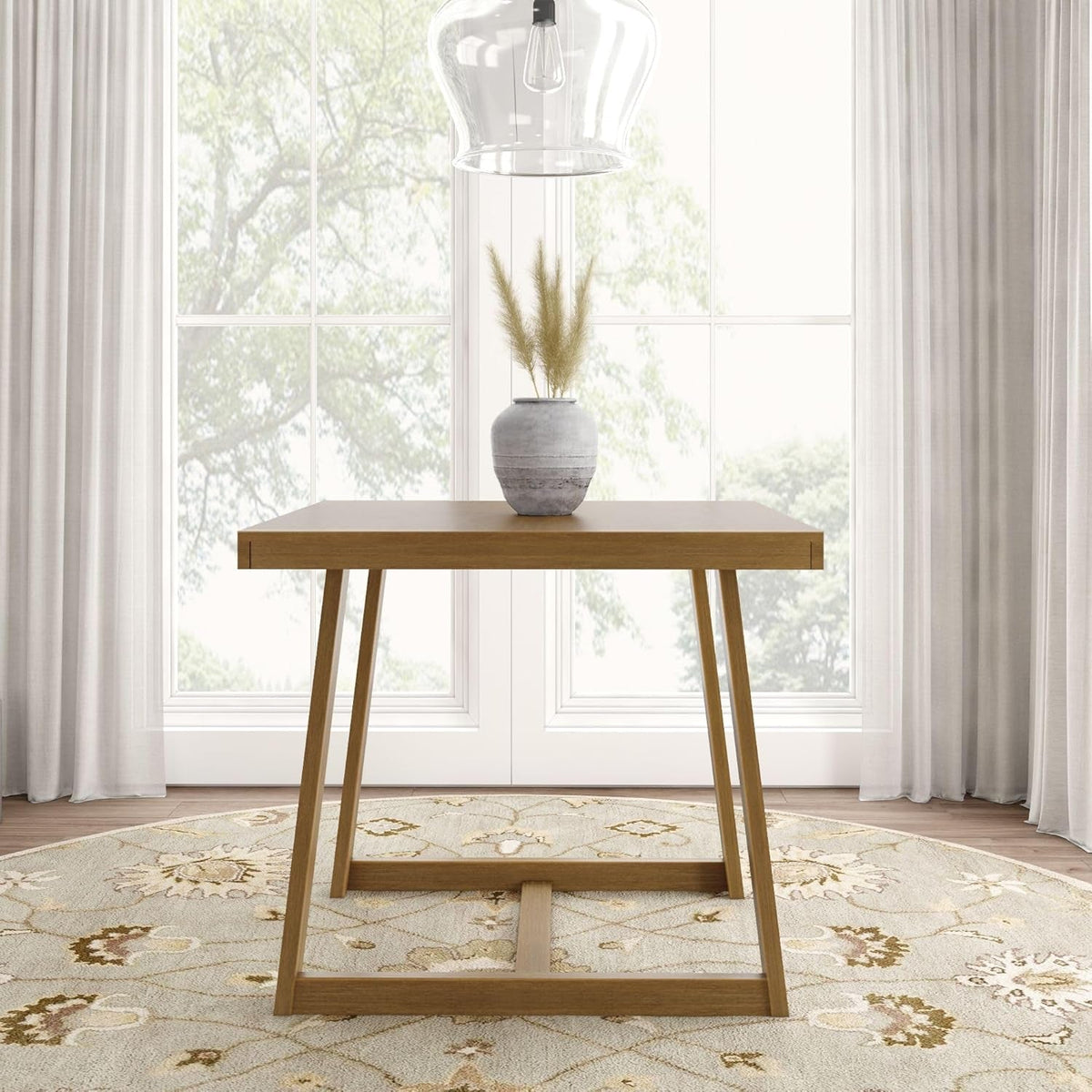 Counter Height Dining Table Forty One Inch Pecan Wire brush