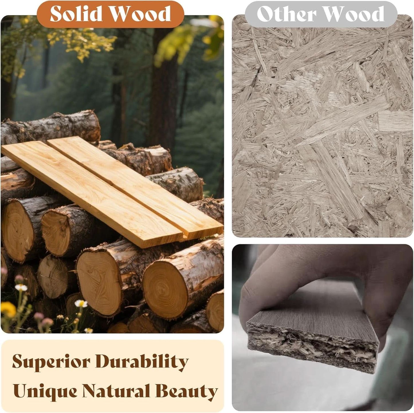 Queen Solid Pine Wood Platform Bed Frame Natural Finish