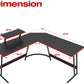 L Shaped Gaming Desk With Monitor Riser 51 Inch Corner Desk