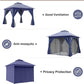 10x10 NavyBlue Patio Gazebo Weather Resistant Netting