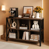 6 Cube Storage Organizer Bookcase Walnut Brown Living Room-0