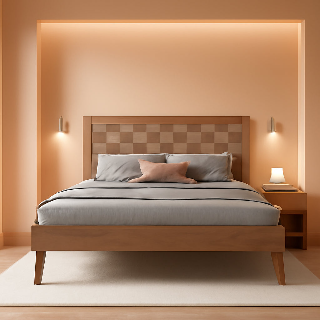 Queen Size Hand crafted Solid Wood Platform Bed frame