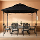 10x12 Black Outdoor Gazebo Weatherproof Steel Frame