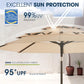 Nine Foot 3Tier Patio Umbrella Beige Fade Weatherproof