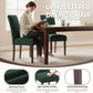 Green Velvet Upholstered Dining Chairs With Nailhead