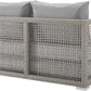 Modern Gray Wicker Rattan Loveseat for Outdoor Spaces