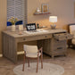 53Inch Rustic Farmhouse Desk With Charging Station