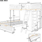 Espresso Twin Over Full Bunk Bed With Six Drawers Shelves
