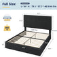 Full Upholstered Platform Bed Frame Corduroy Black