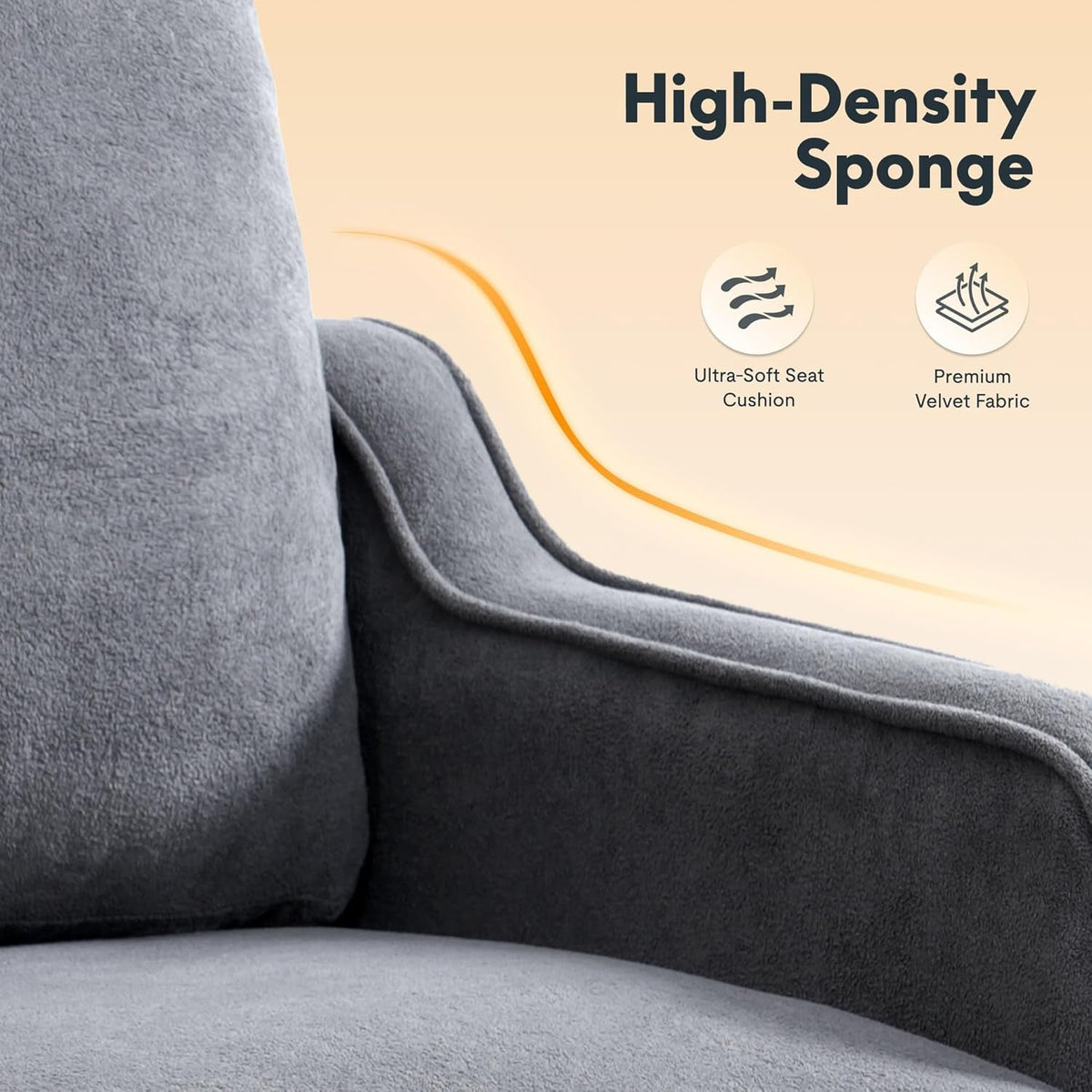 Grey Upholstered Accent Chair Mid Century Contemporary