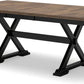Farmhouse Dining Extension Table Butterfly Leaf 6-8 Seater Black And Dark Brown