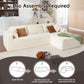 108 Inch White Revolutionized Sectional Sofa Chaise