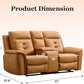 Power Reclining Electric Loveseat Brown Faux Leather