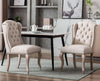 Cream Upholstered Dining Chairs With Diamond Tufted