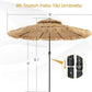 9Ft Thatched Patio Umbrella With Solar Illumination