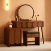 Walnut Vanity Desk Mirror With Integrated Lighting